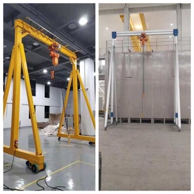 Bewegliche Aluminiumlegierung benutzte elektrischen tragbaren Bock Crane With Chain Hoist 3T 5T