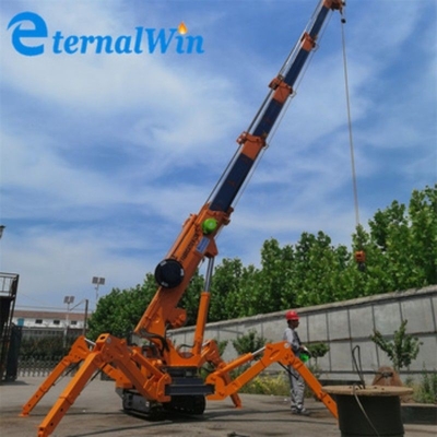 1 Tonne 3 Tonnen 5 Tonnen Spinnekran Mini-Crawler Mobilkran Mini-Crawler-Kran mit Teleskop-Boom