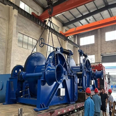 blaue hydraulische Ankerwinde der Trommel-500kN für Fracht-Fischen-Schiff